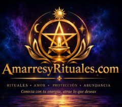 Identidad visual de Amarres y Rituales, marca de tarot y orientación espiritual africanista.